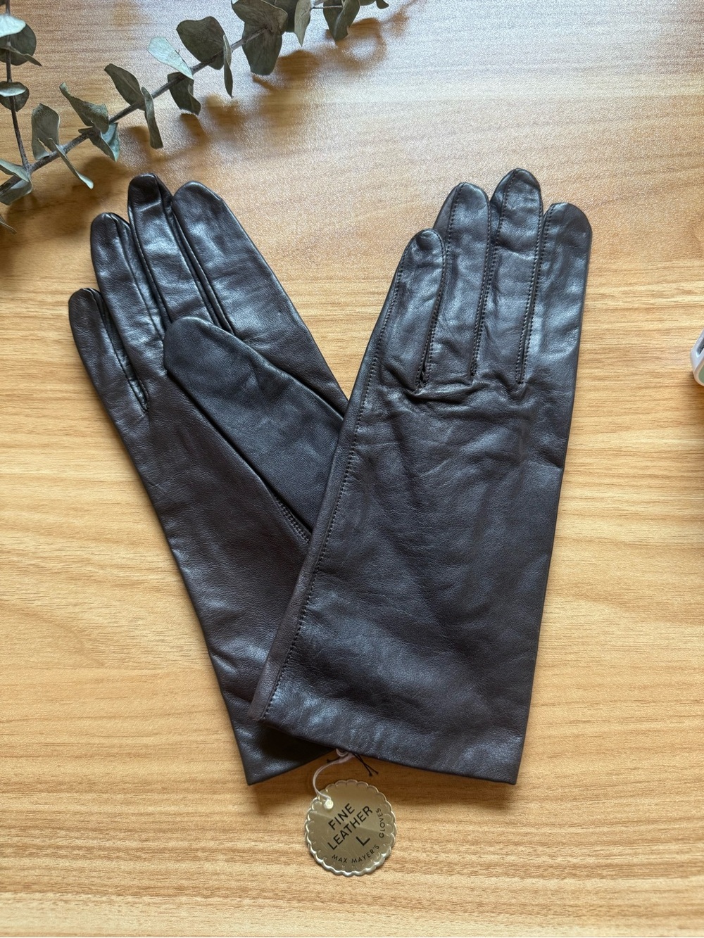 Vintage Max Mayer’s Fine Leather Gloves Brown Size Large Soft Leather